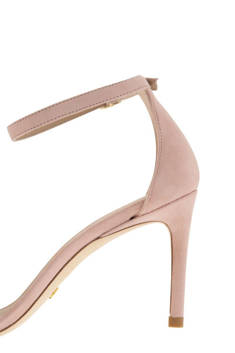 STUART WEITZMAN NUNAKEDCURVE 85 - LEATHER SANDAL WITH HEEL - 7