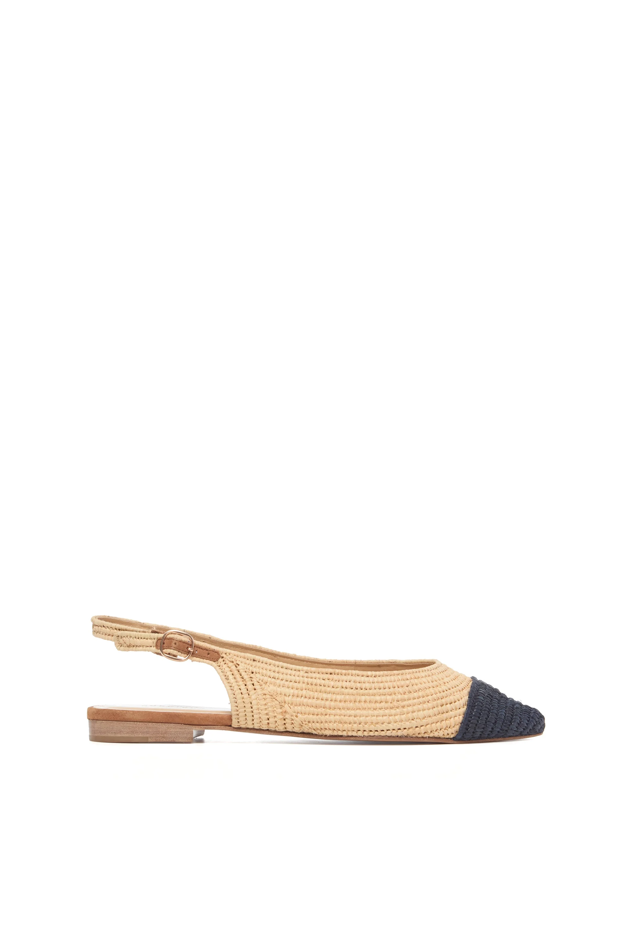 Strength Slingback Flat Shoe in Natural Raffia - 1