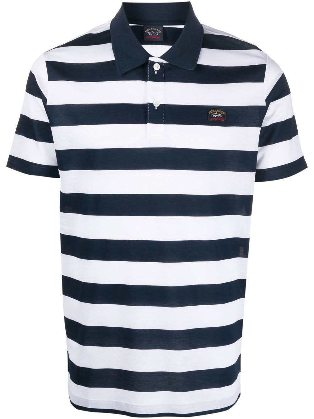 striped piqué polo shirt - 1