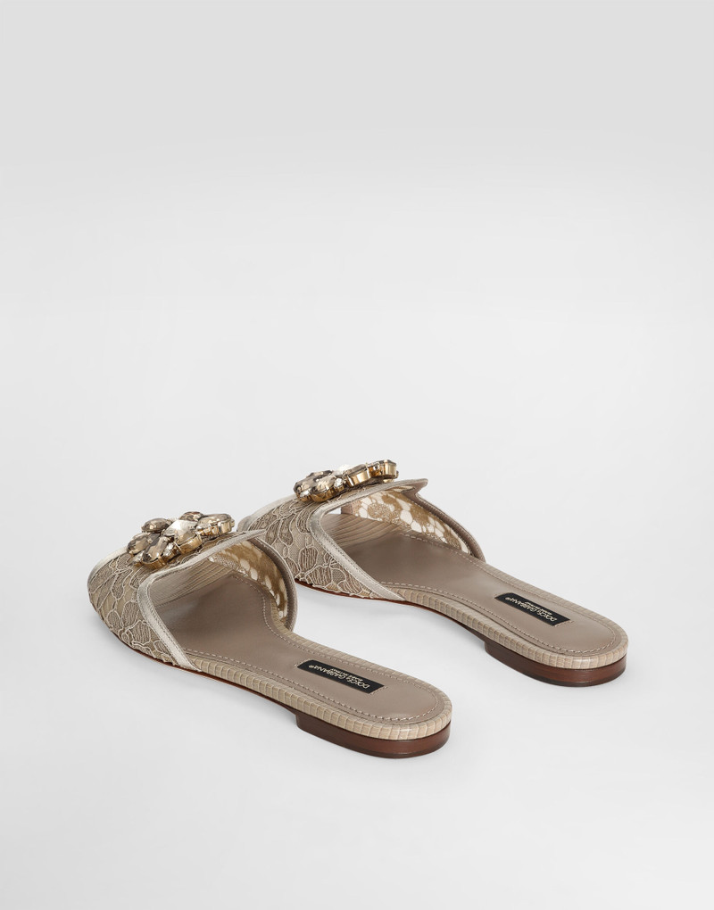 Dolce & Gabbana Slippers in lace with crystals outlook