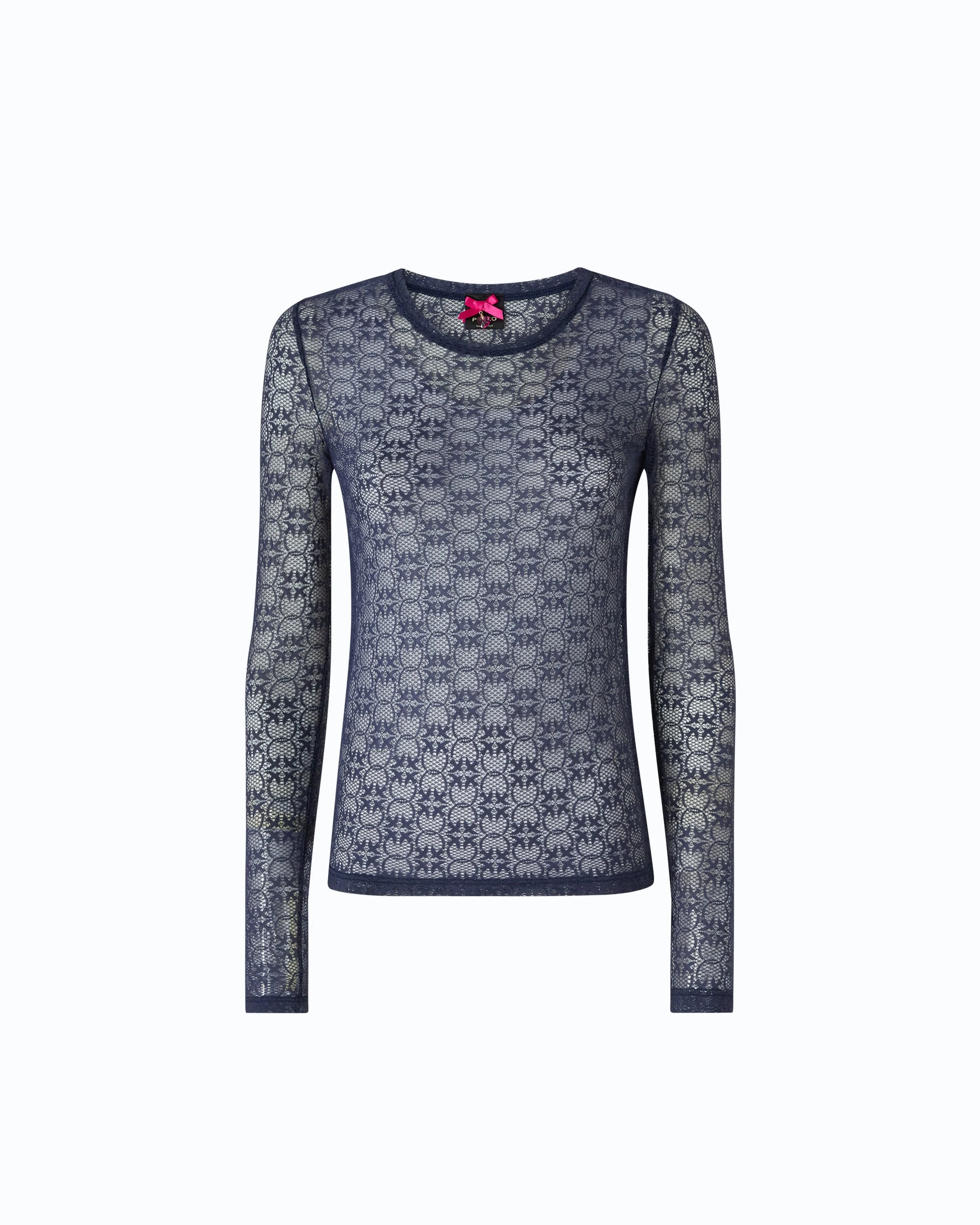 STRETCH LACE SWEATER WITH LOVE BIRDS LOGO MOTIF - 1