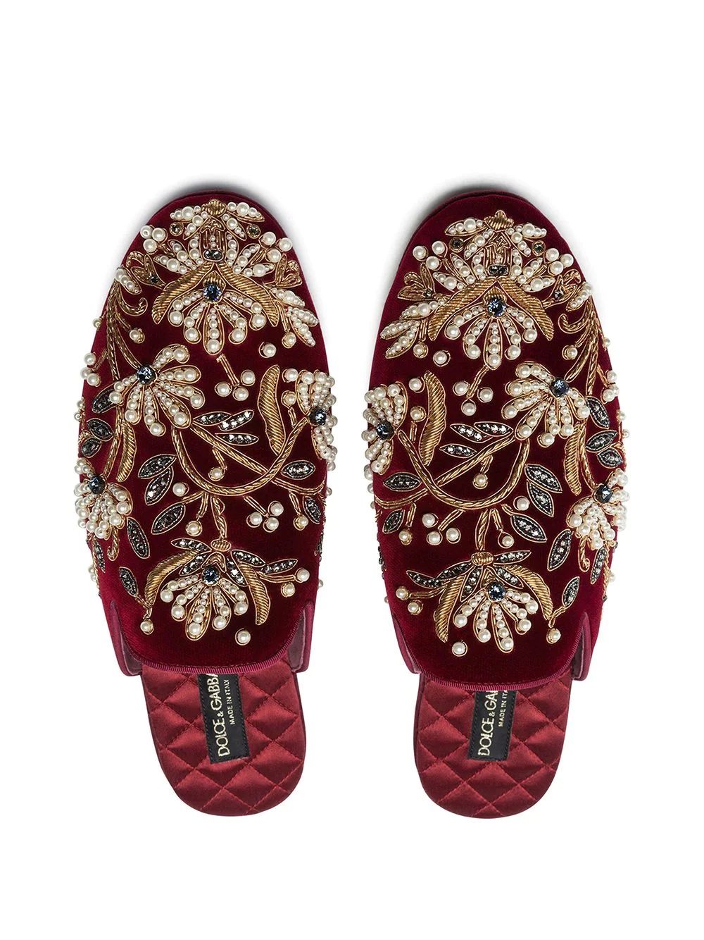 bead-embroidered slippers - 3