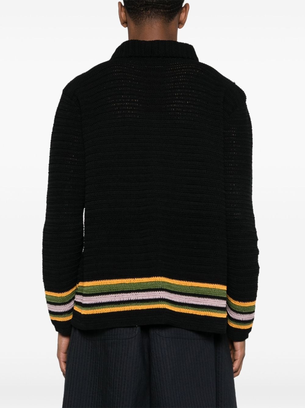Harbor stripe knitted overshirt - 4