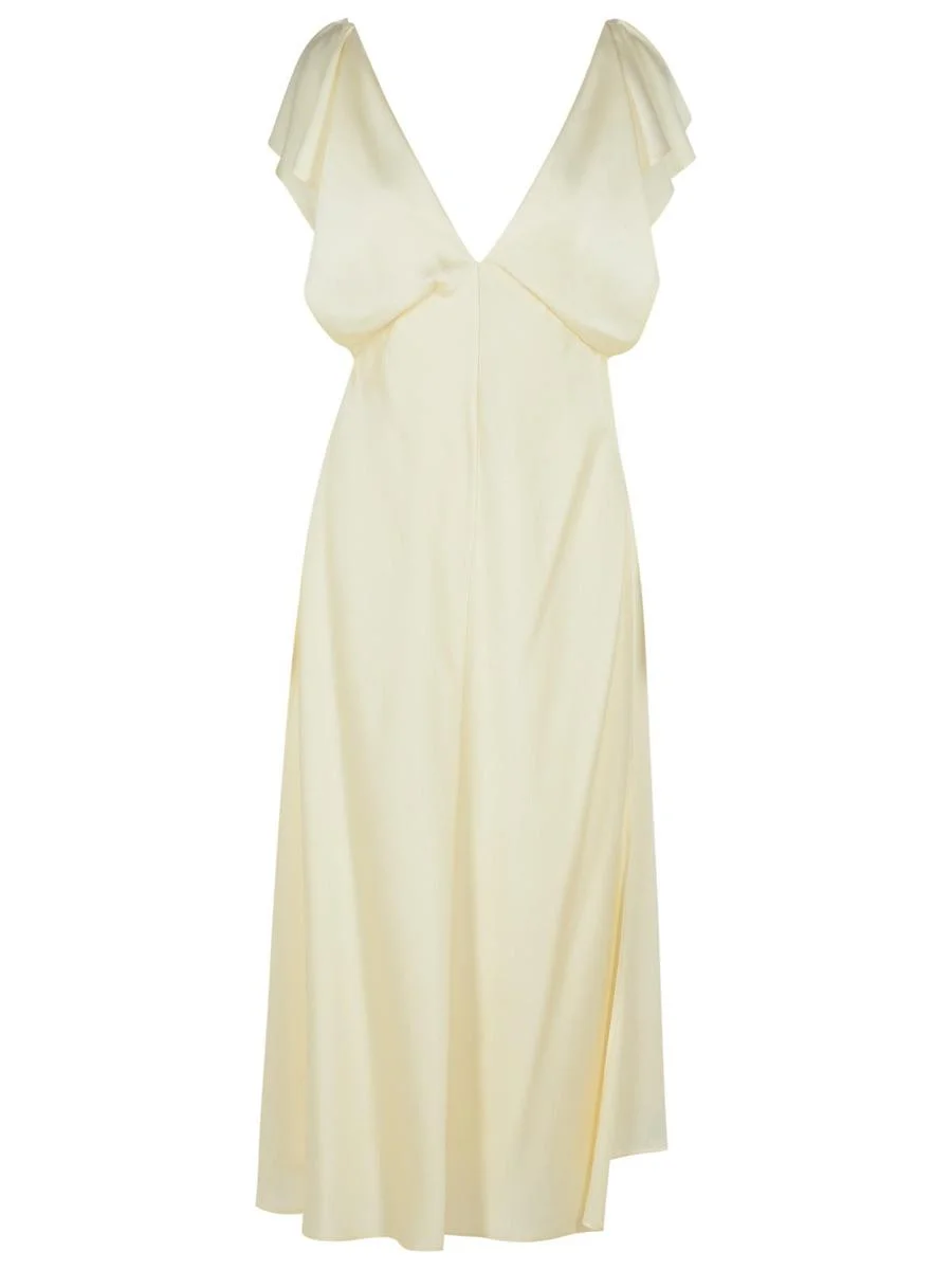 Jil Sander Ivory Viscose Blend Dress - 1