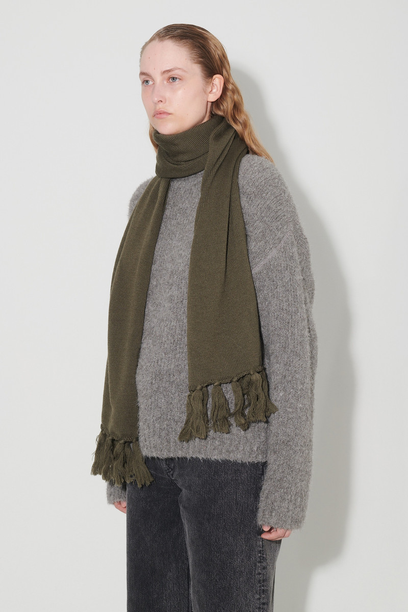 Our Legacy Knitted Scarf Swamp Green Rustic Merino outlook