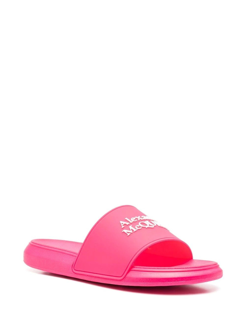 Alexander McQueen logo-appliqué slides outlook