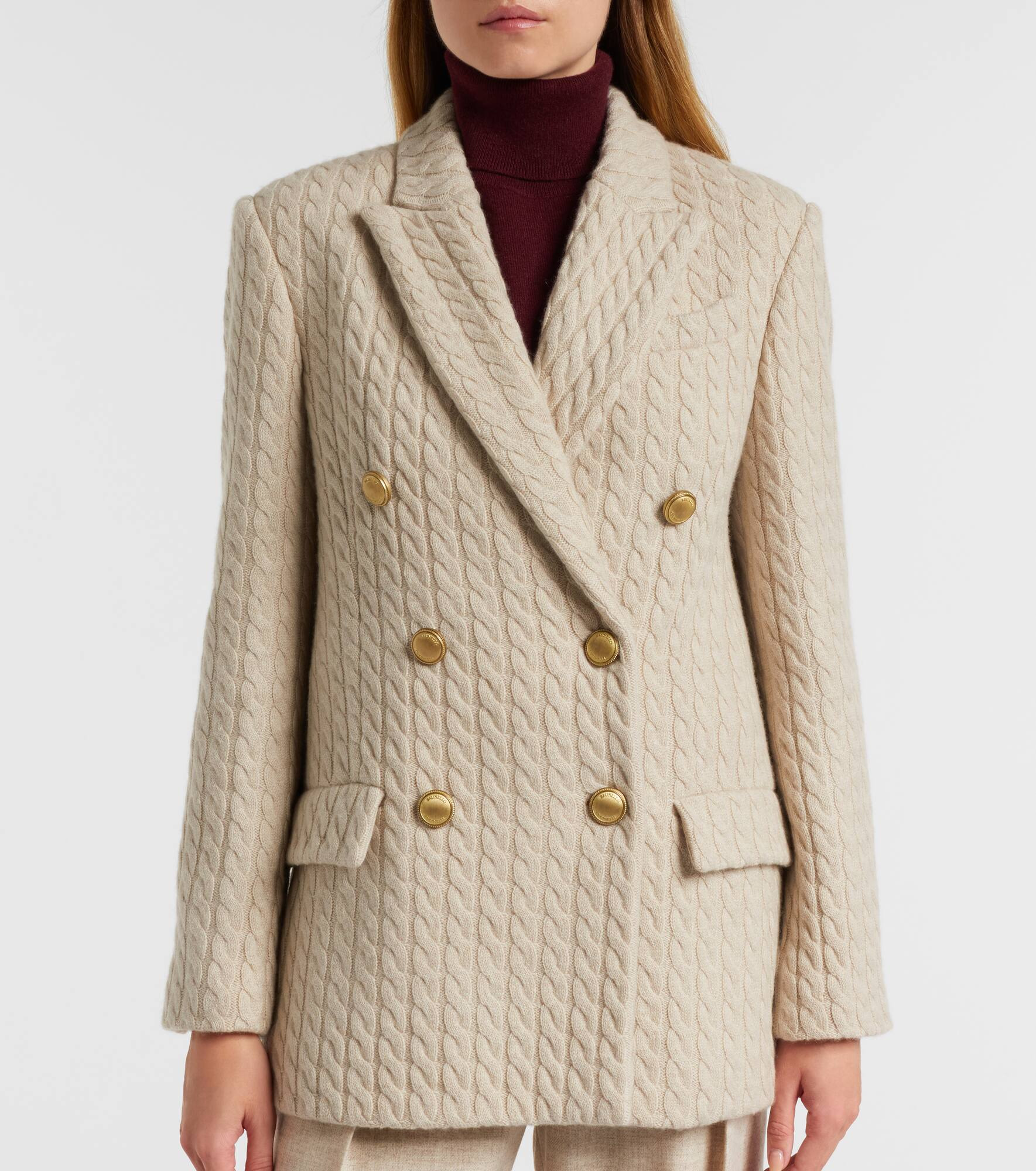 Monili cable-knit cashmere blazer - 6