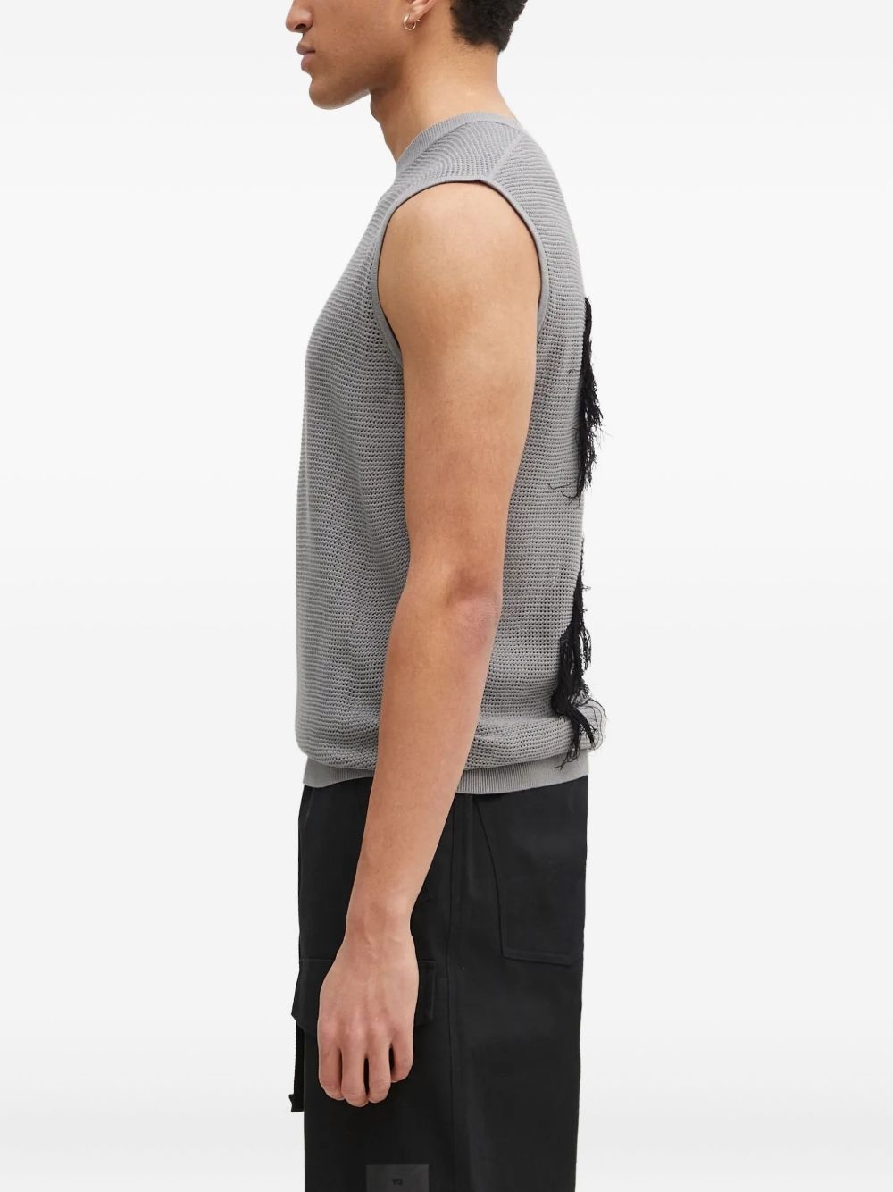 textured sleeveless sweater - 3