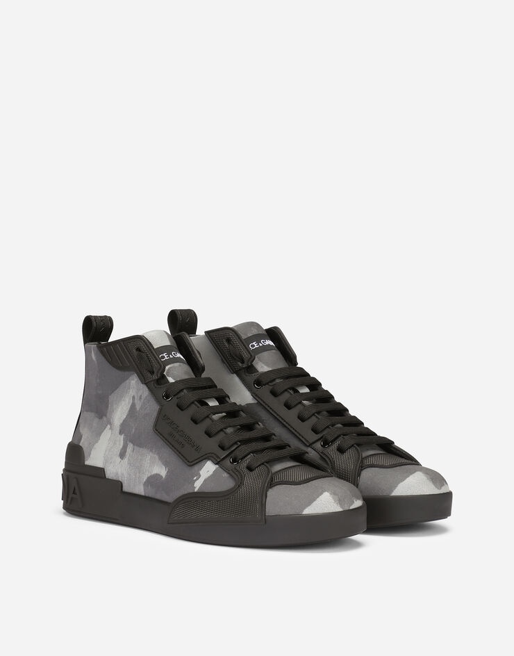 Calfskin Portofino light high-top sneakers with laminated camouflage-effect coating - 2