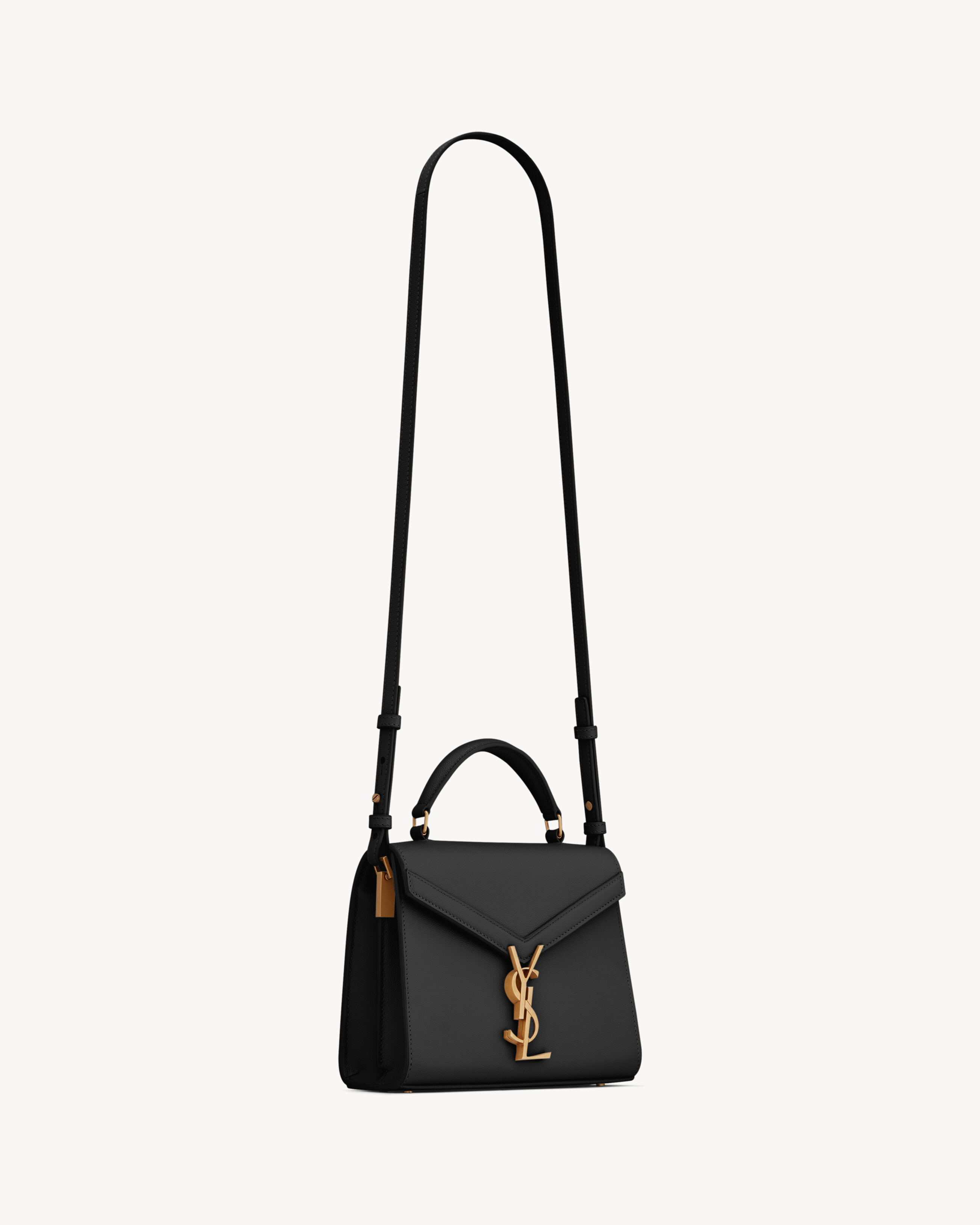 CASSANDRA MINI TOP HANDLE BAG IN GRAIN DE POUDRE EMBOSSED LEATHER - 8