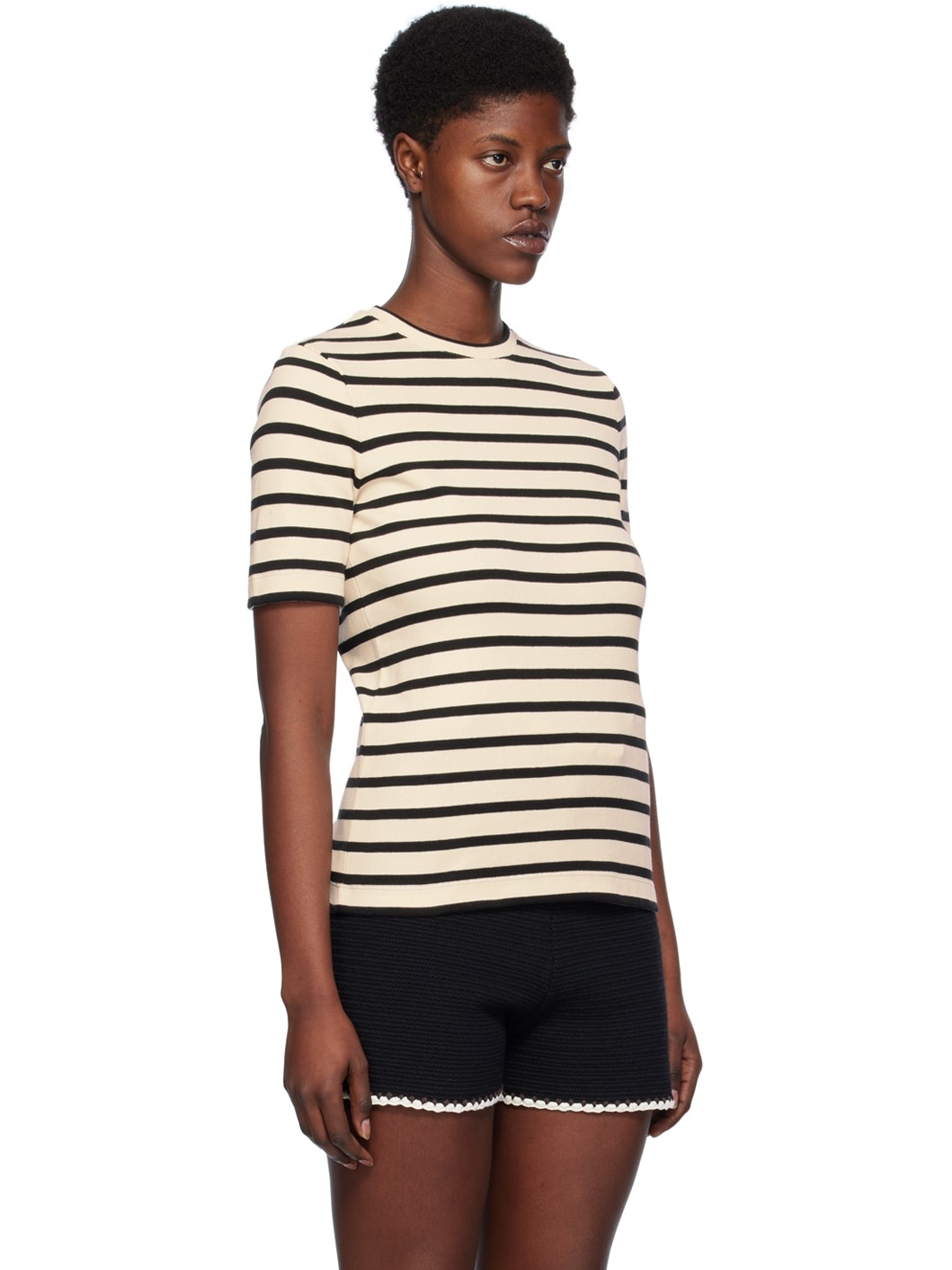 Off-White & Black Stripe T-Shirt - 2