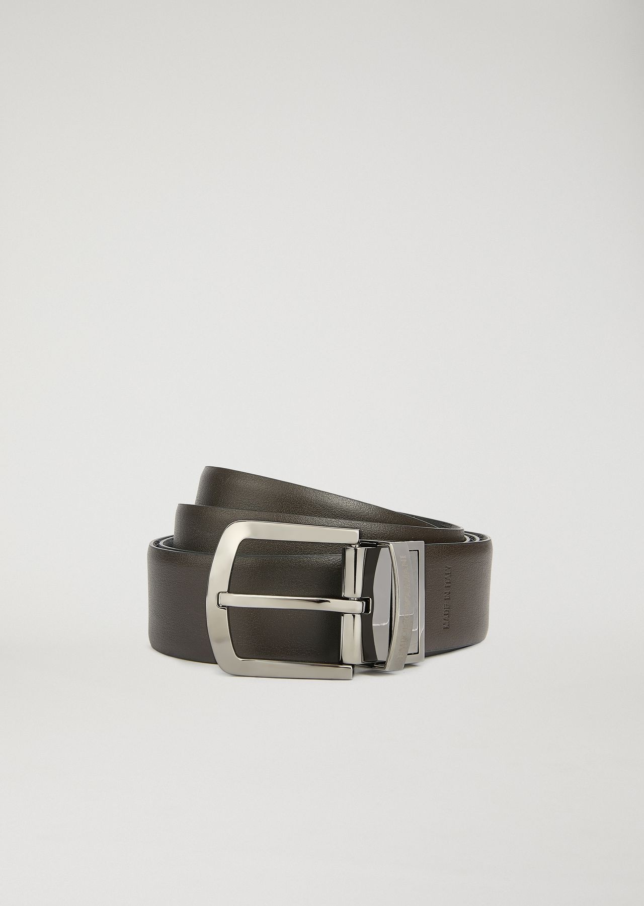 Reversible leather belt with all-over monogram - 7
