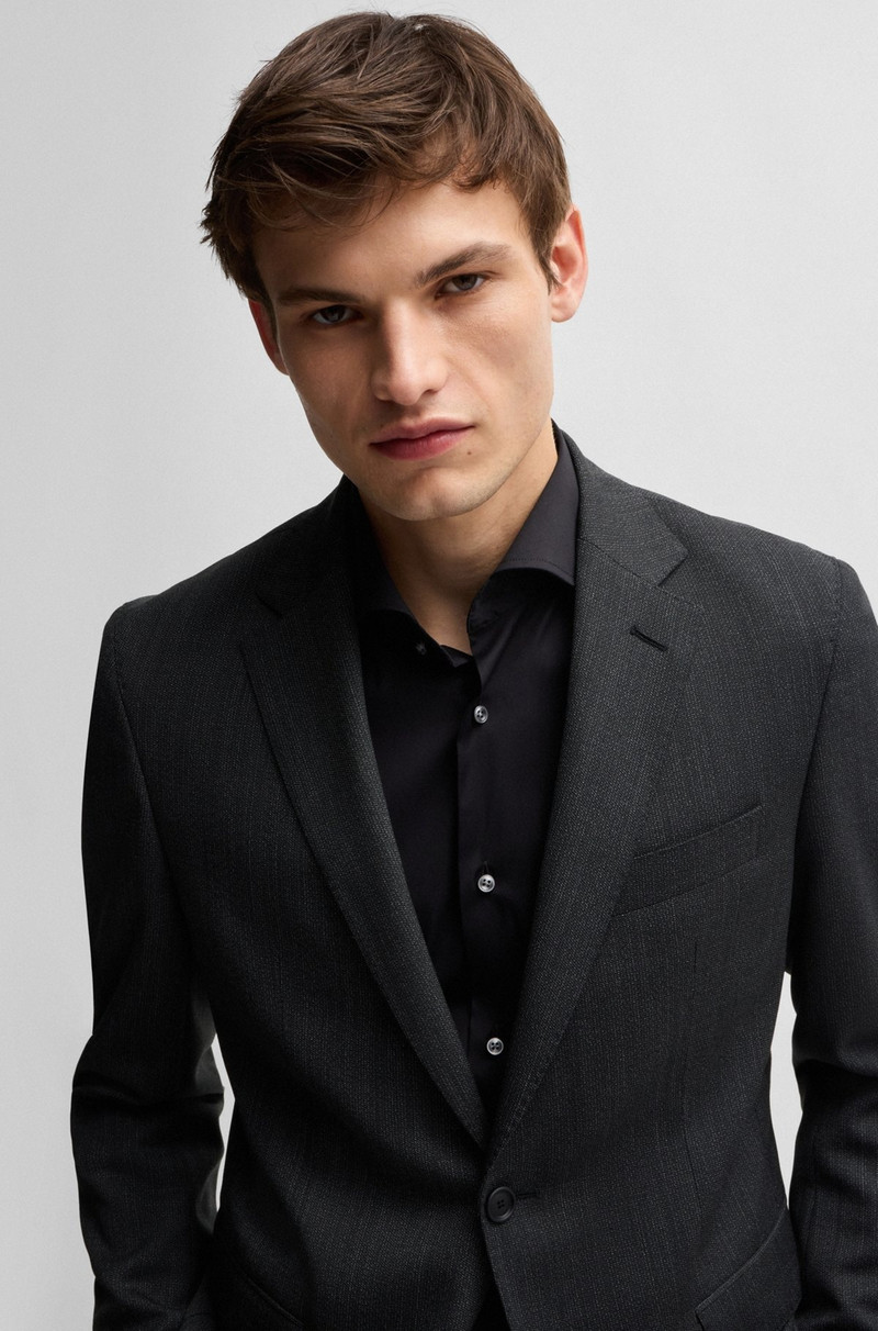 SLIM-FIT SUIT IN MICRO-PATTERNED PERFORMANCE-STRETCH WOOL 4