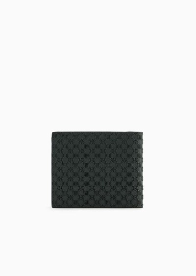 EMPORIO ARMANI Leather bifold wallet with all-over embossed pattern outlook