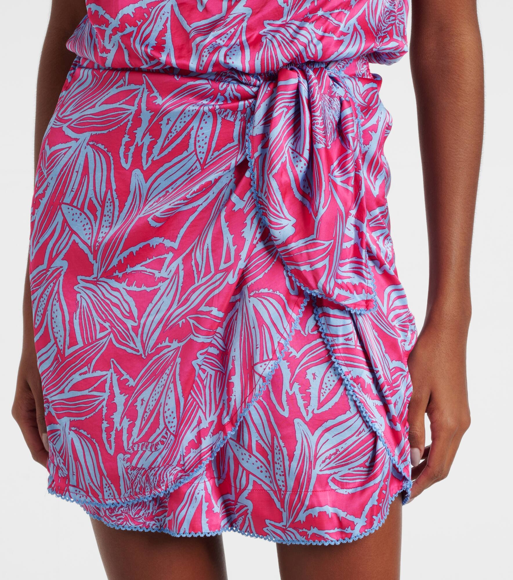 Celie printed gathered one-shoulder minidress - 5