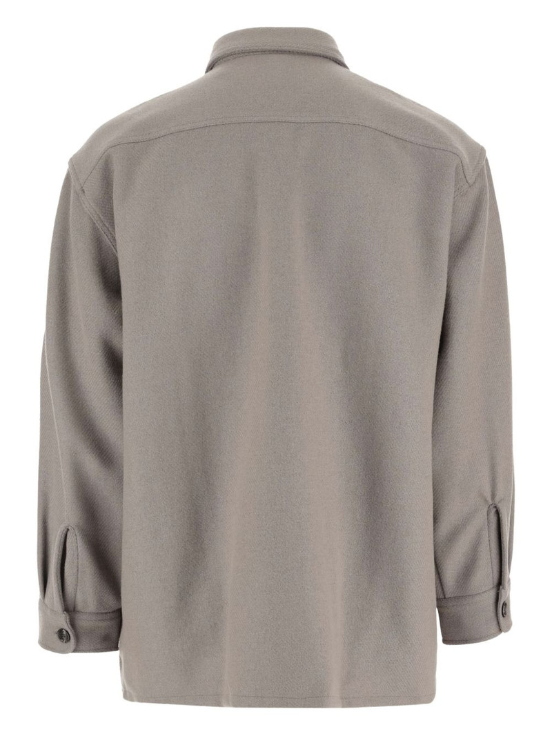 AMI Paris spread-collar wool-blend shirt jacket outlook