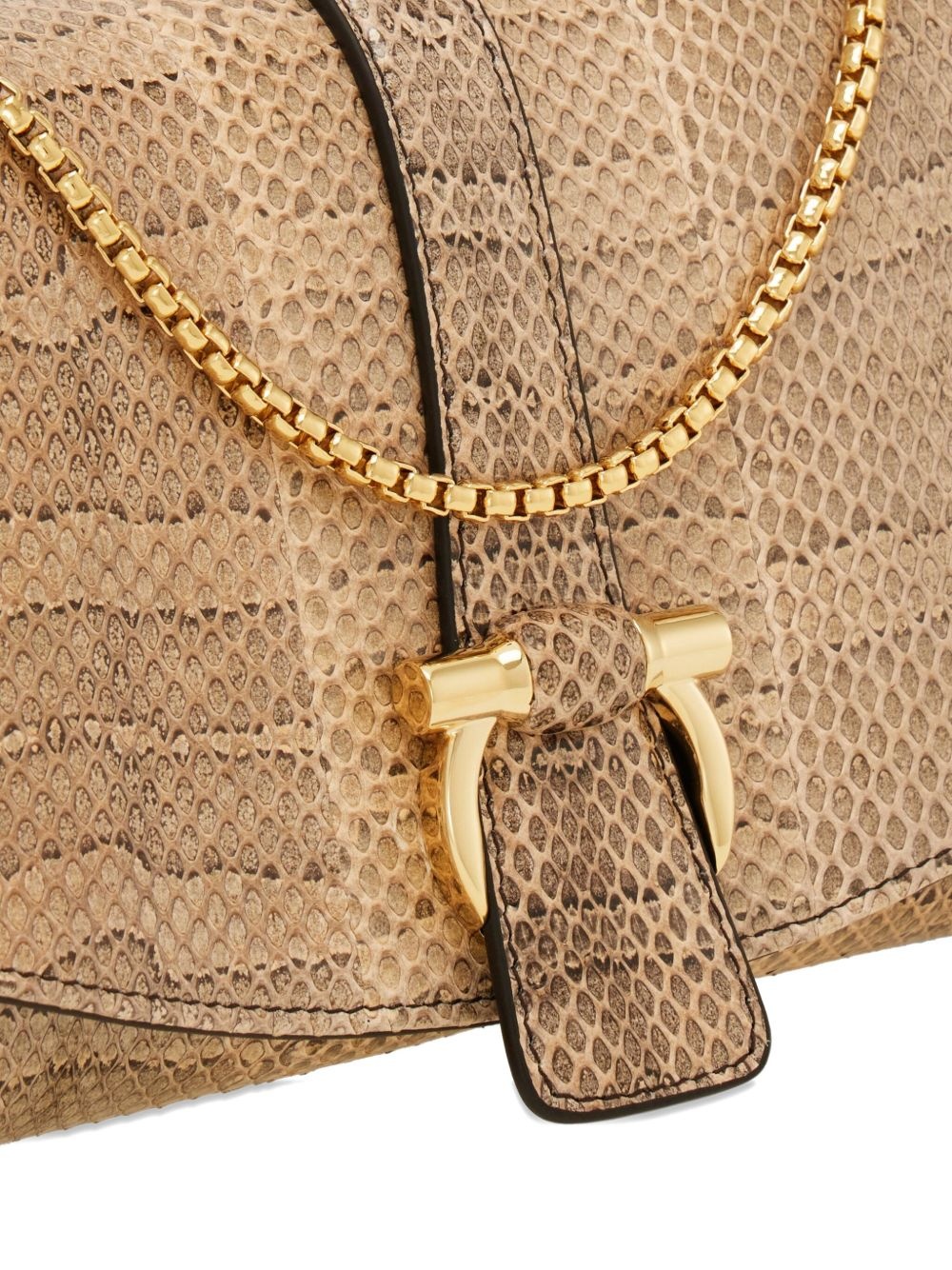snakeskin leather shoulder bag - 4