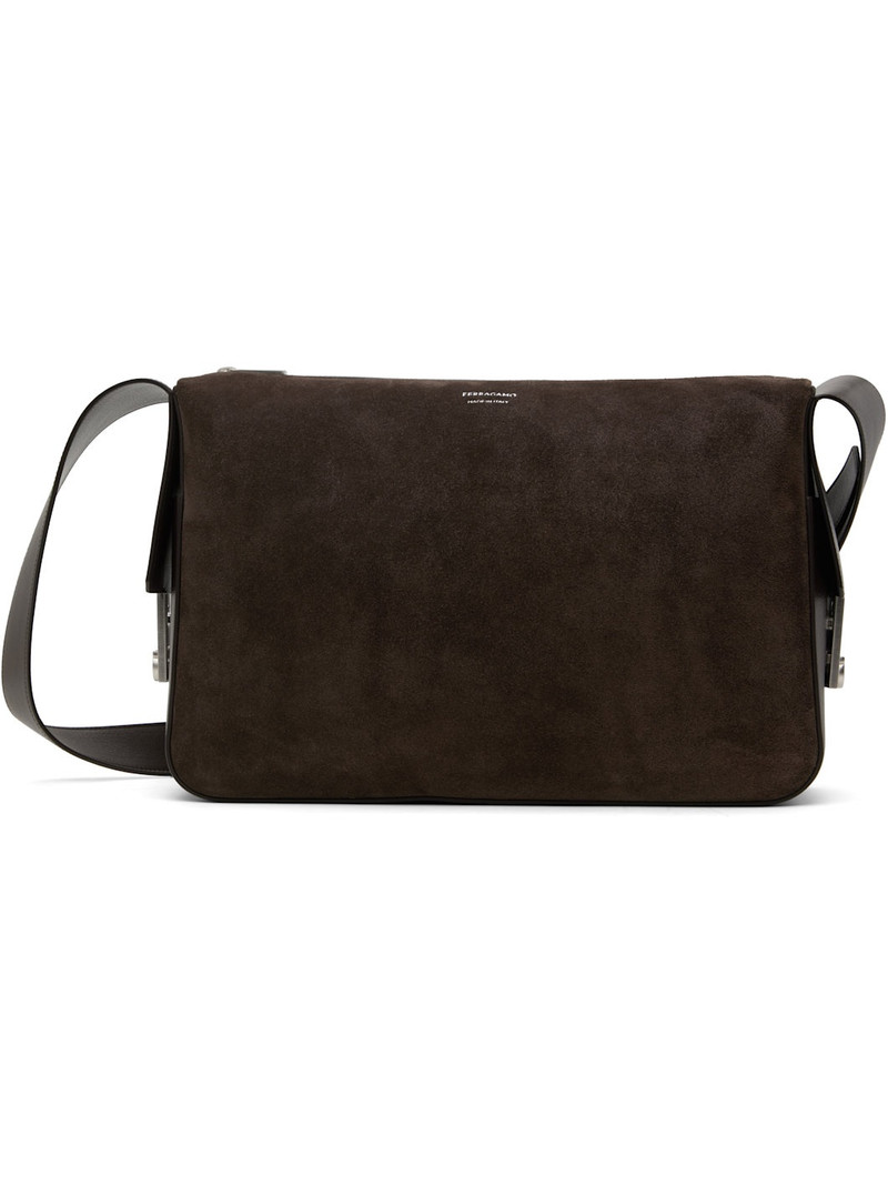 Brown Medium 'Gancini' Buckles Bag 1