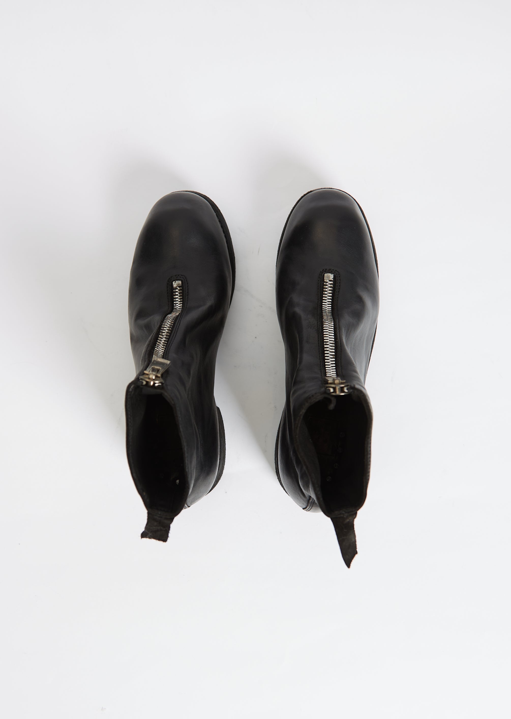 Leather Front Zip Boot PL1— Black - 2