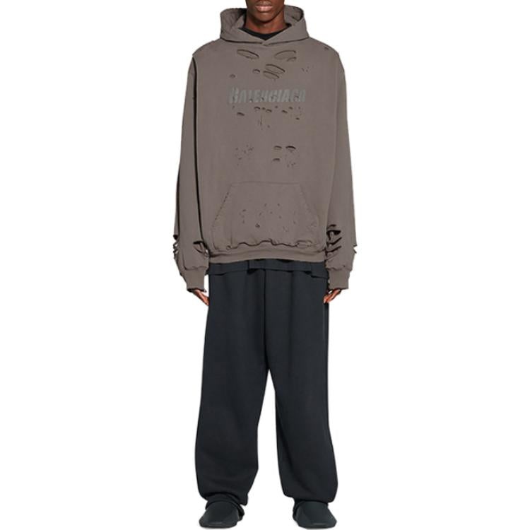Balenciaga Caps Destroyed Hoodie 'Tan' 659403TKVB67185 - 6