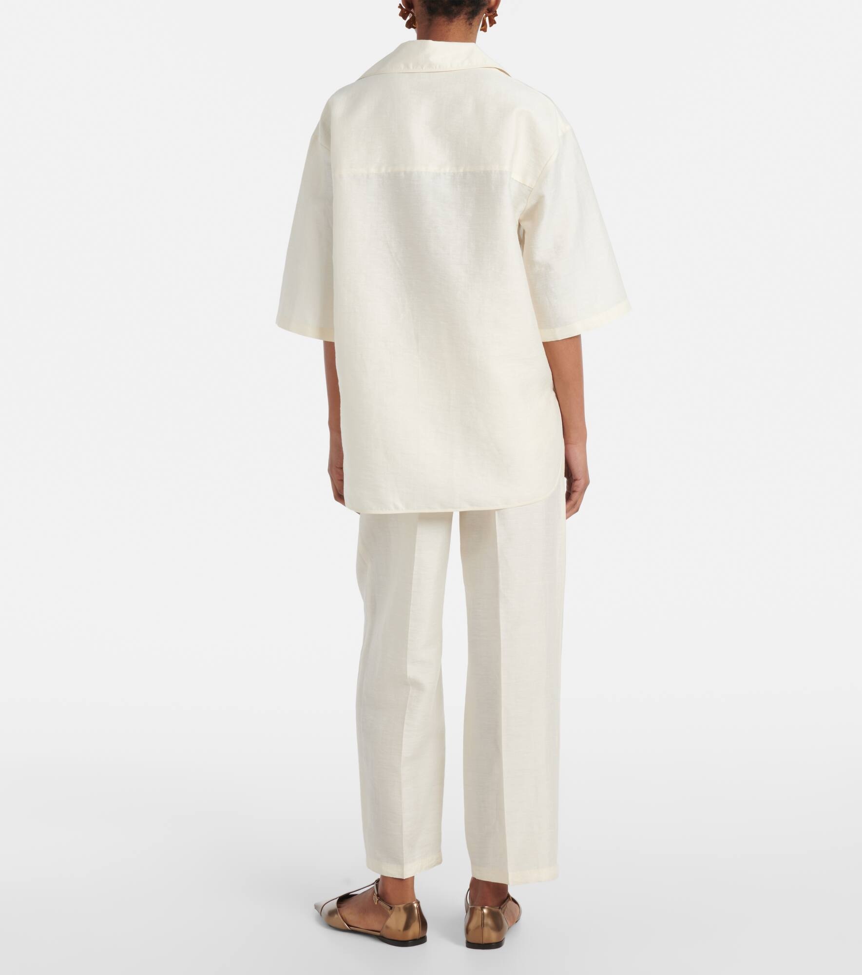 Osiride linen and silk-blend polo shirt - 3