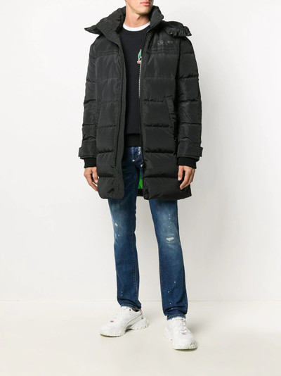 Diesel logo printed padded coat outlook