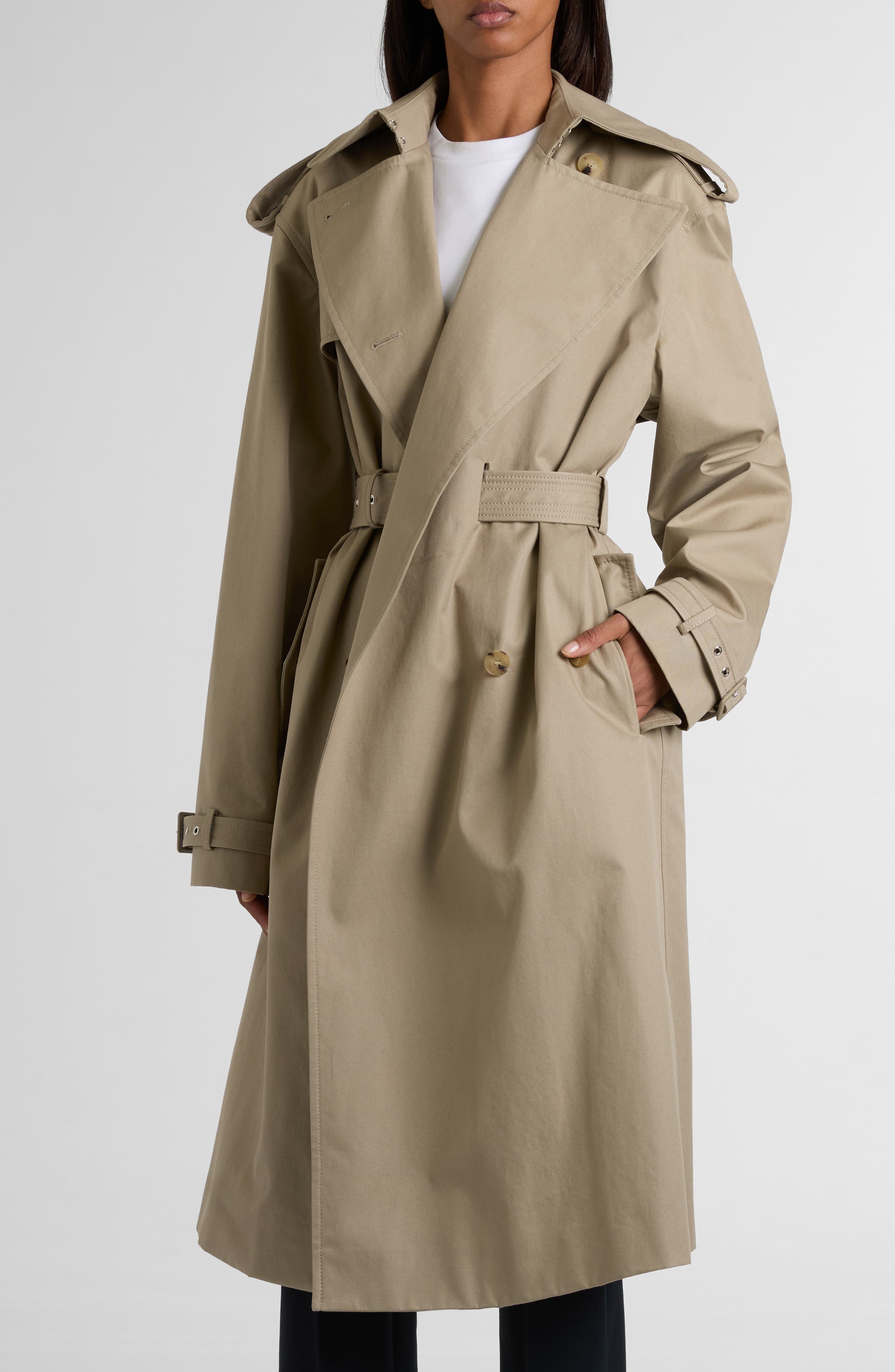 McQueen Belted Trench Coat in Beige at Nordstrom - 5