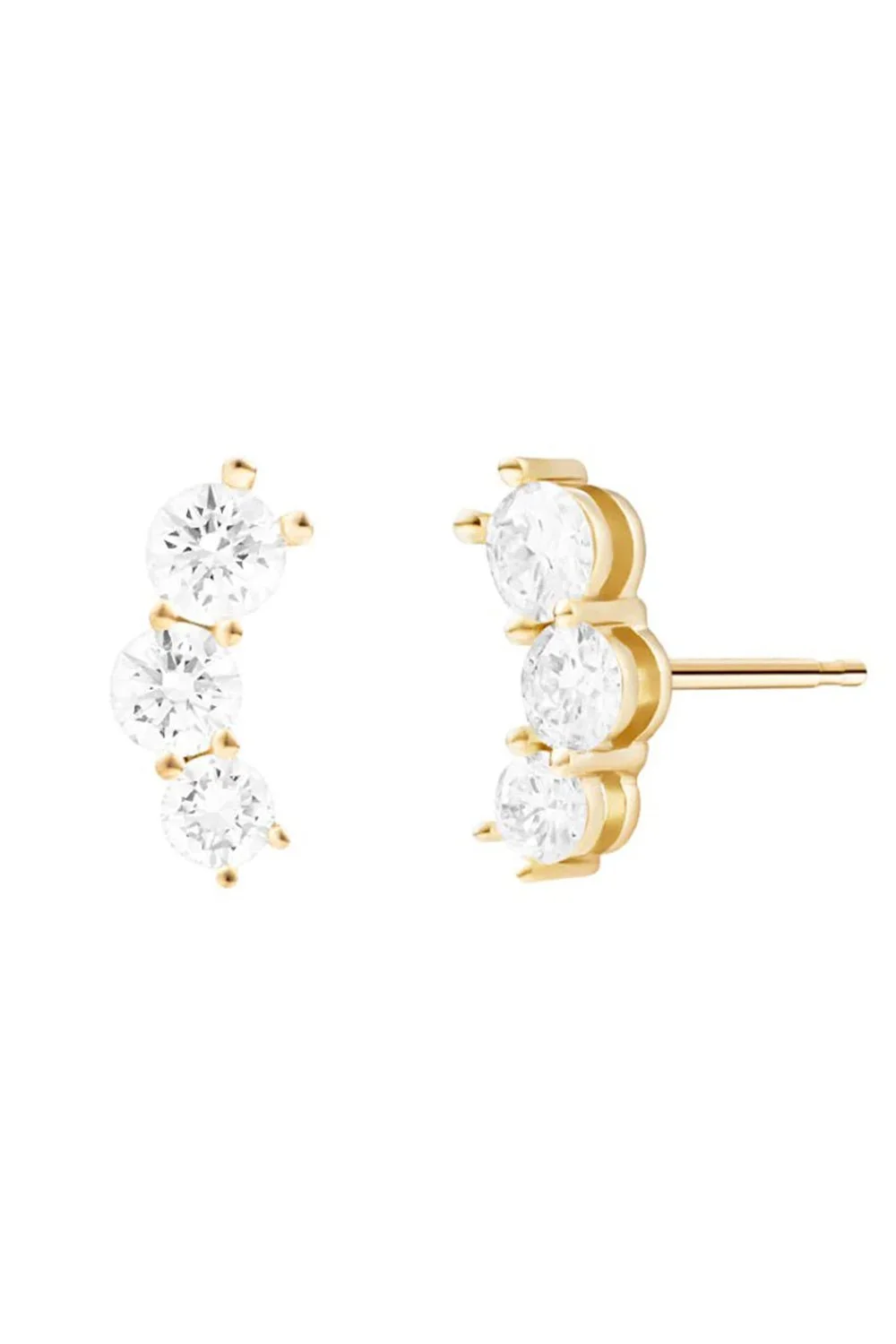 Aria Triplet Studs - Yellow Gold - 1