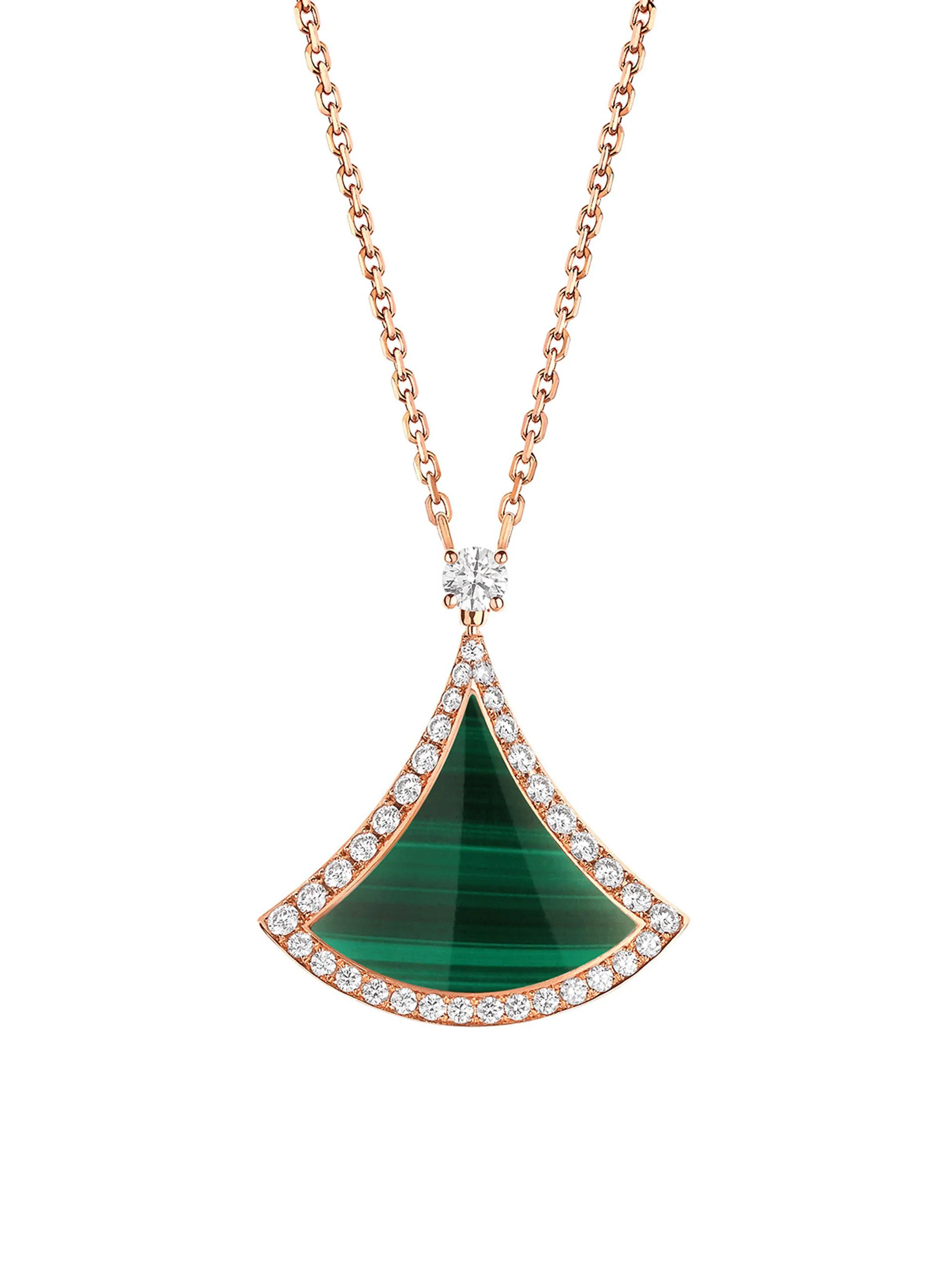 Women's Divas' Dream 18K Rose Gold, Malachite, & Diamond Pendant Necklace - Malachite - 1