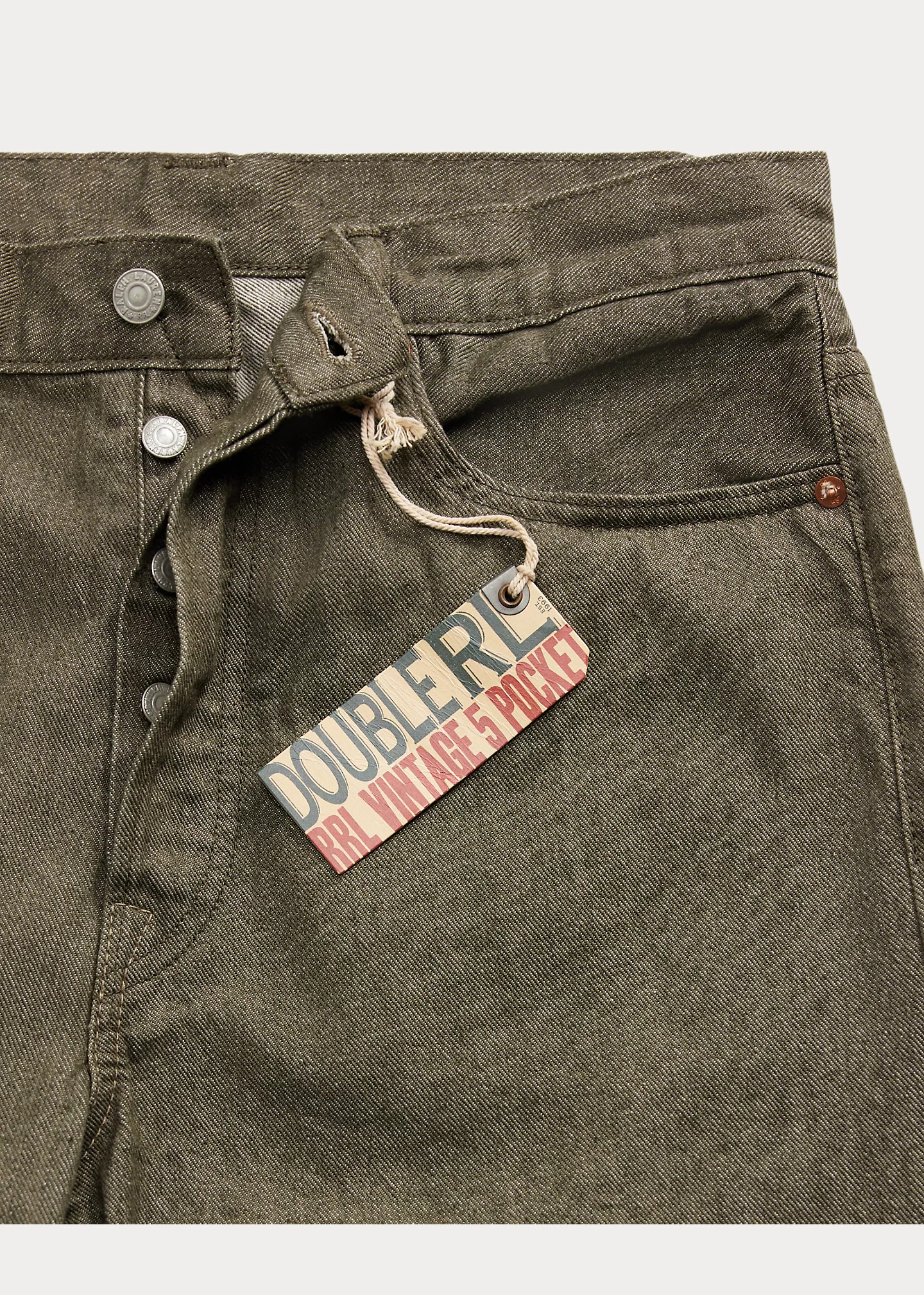 Vintage 5-Pocket Olive Selvedge Jean - 3