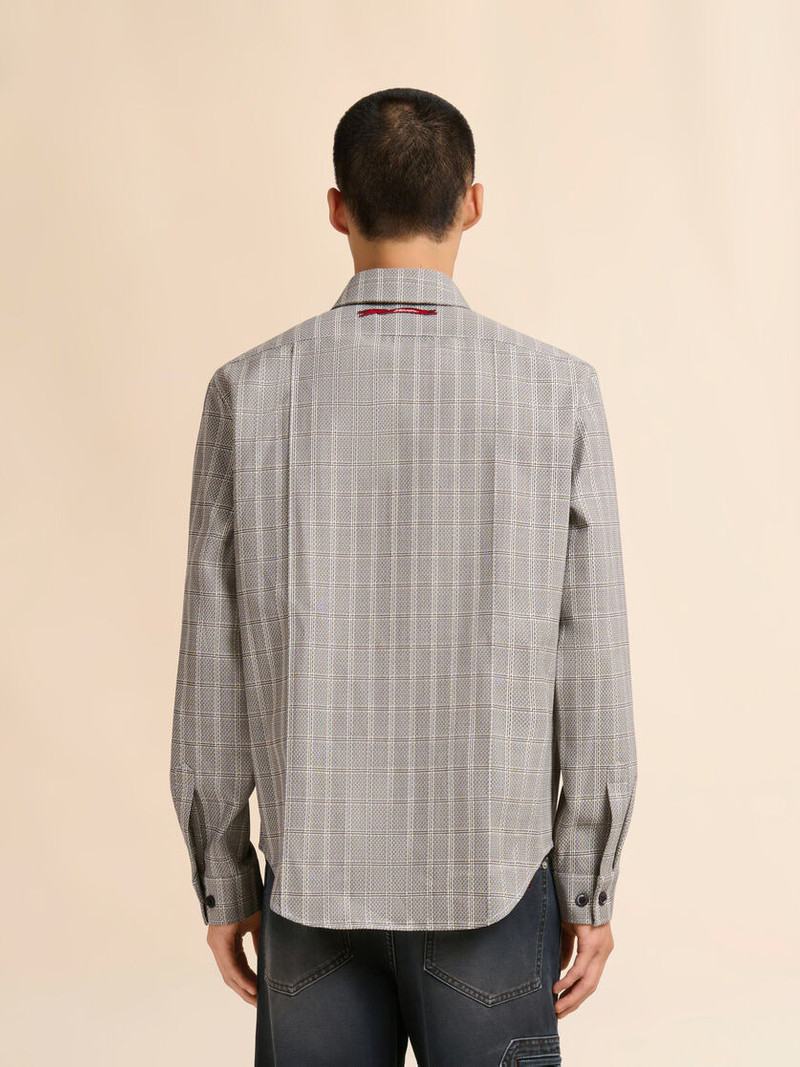 BROWN WOOL SHIRT WITH TARTAN CHECK 3