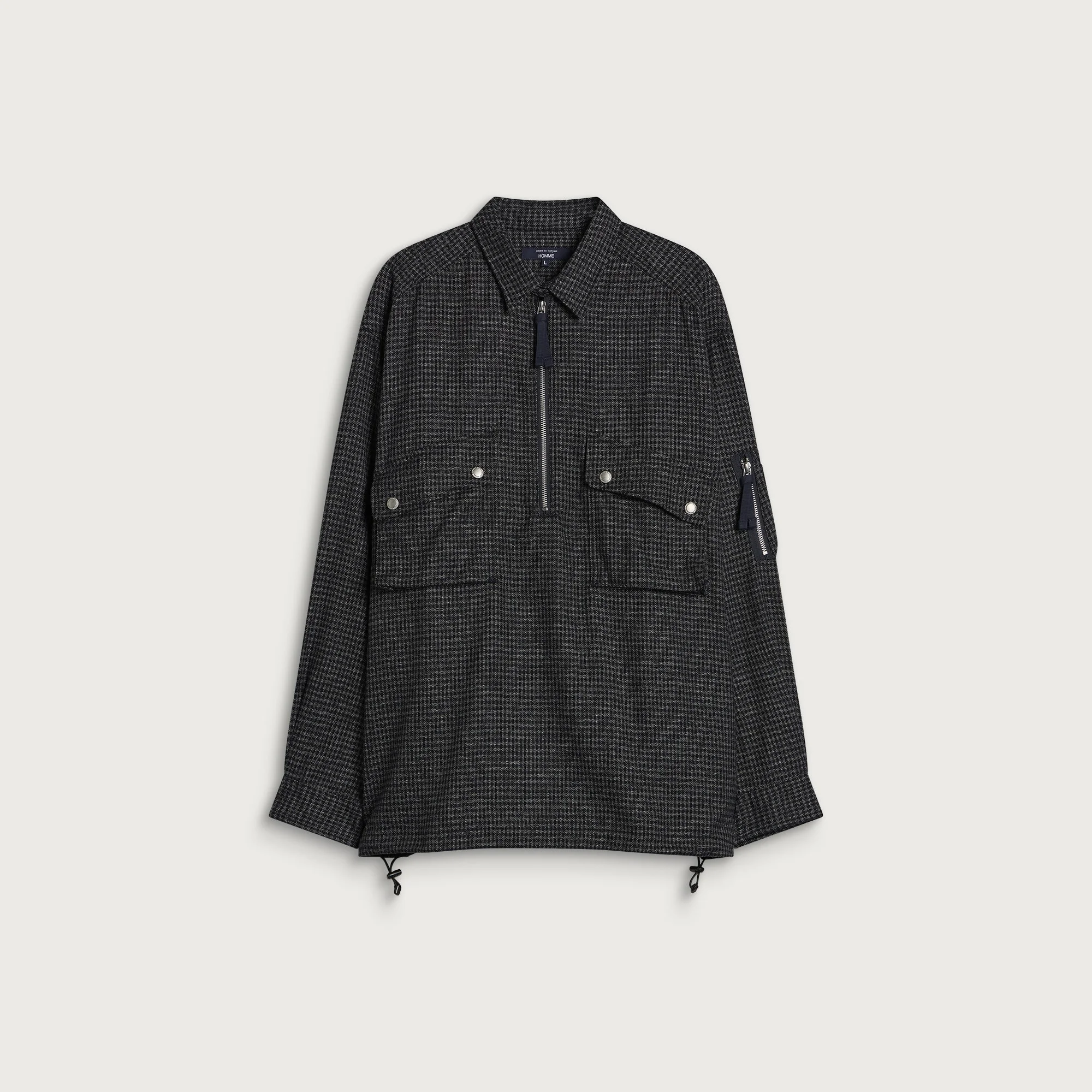Comme des Garçons Homme Half Zip Micro Gingham Shirt - 1