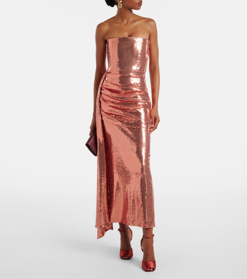 ALEX PERRY Draped sequined corset dress outlook