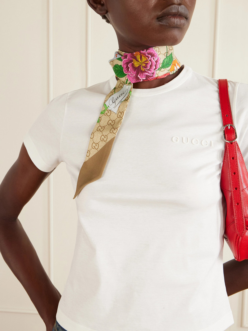 GUCCI Flora Printed Silk-twill Scarf outlook