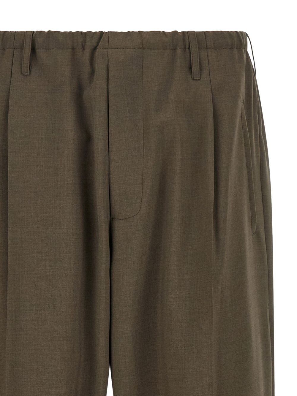 pleated-front turn-up trousers - 3