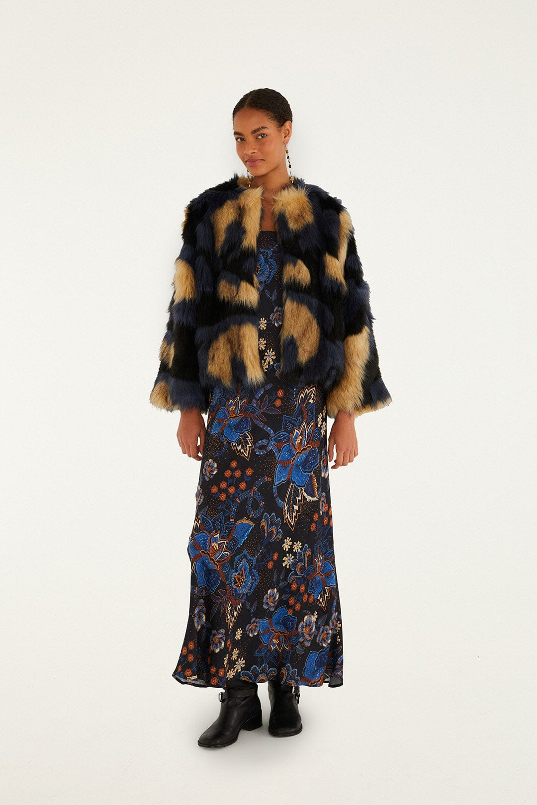 Multicolor Fur Coat - 2