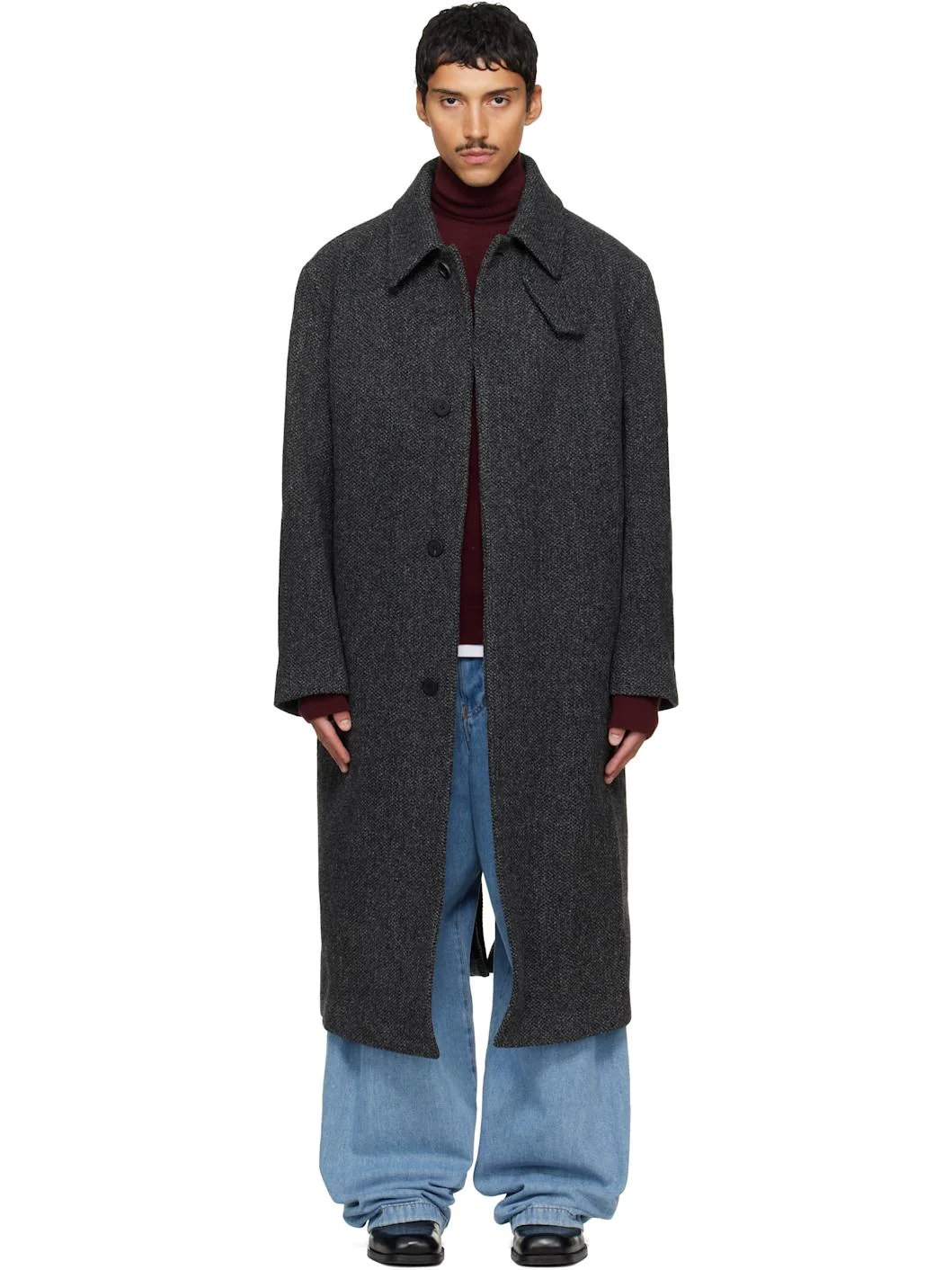 Gray Tweed Coat - 1