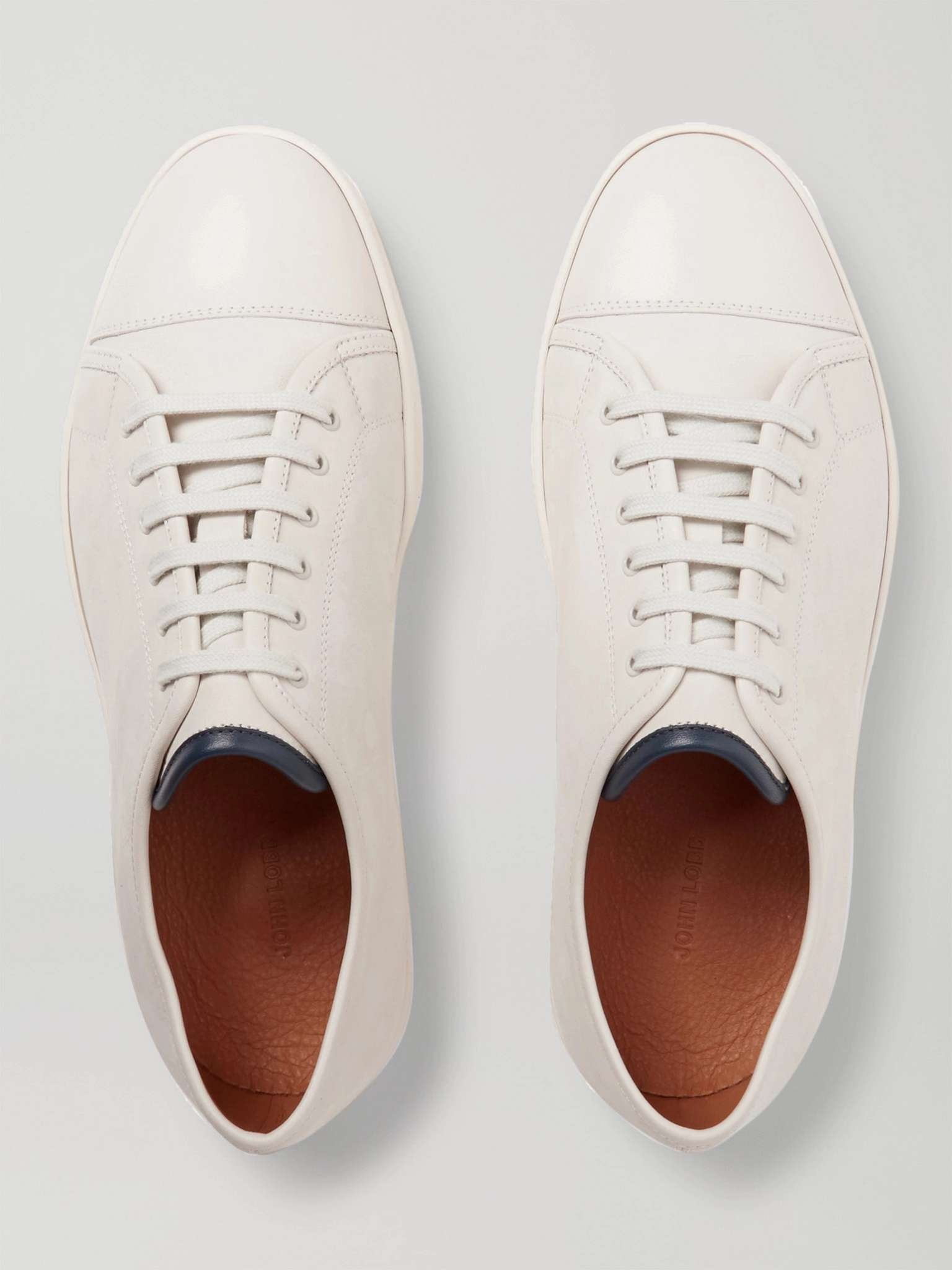 Levah Cap-Toe Brushed-Leather Sneakers - 8