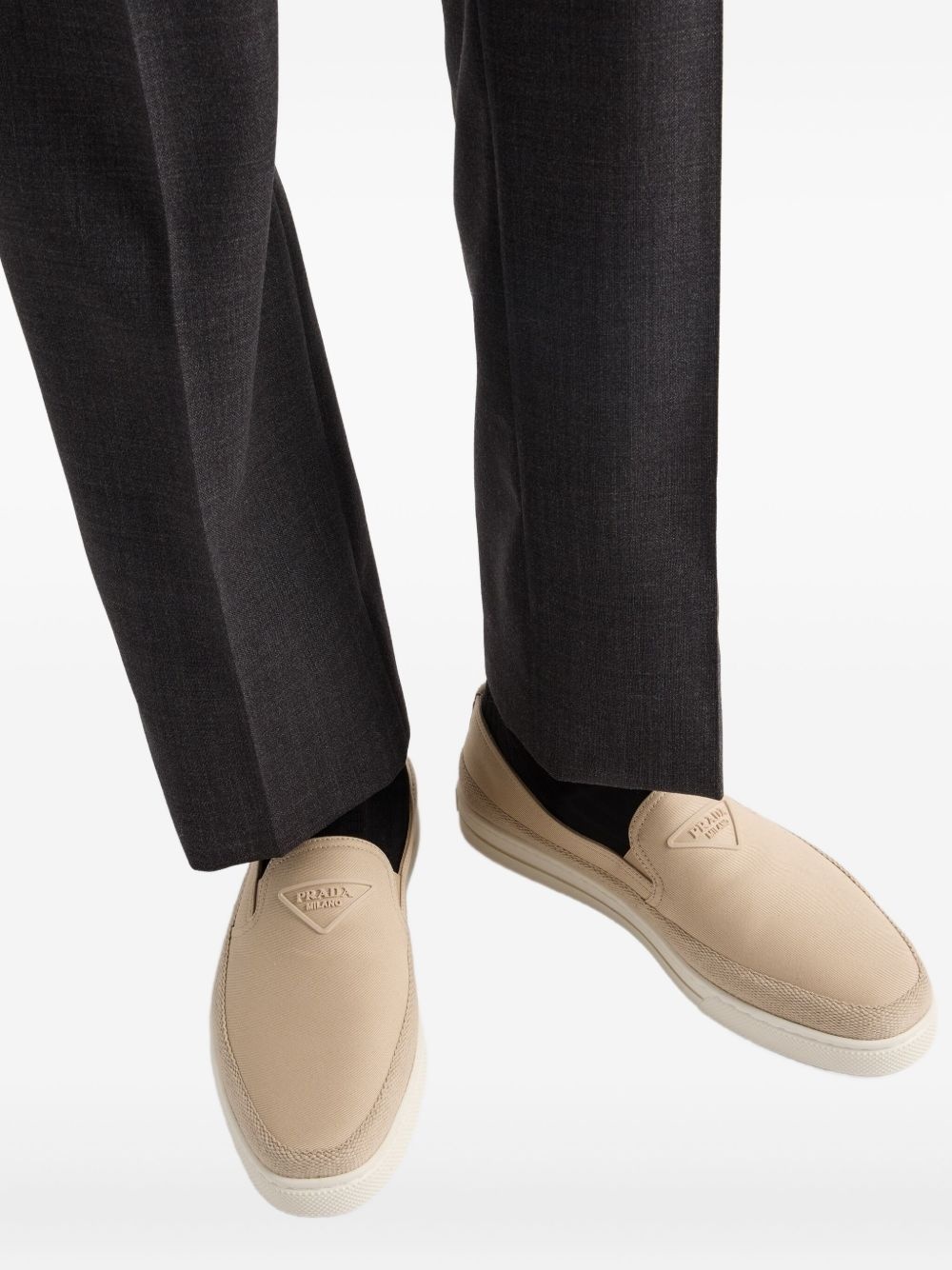 embossed-logo slip-on loafers - 6