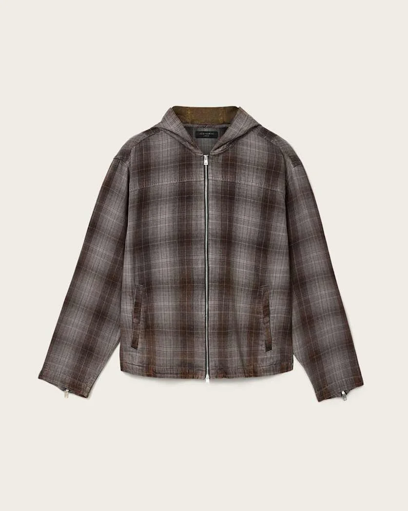 SANTO CHECK ZIP UP HOODED SHIRT - 1