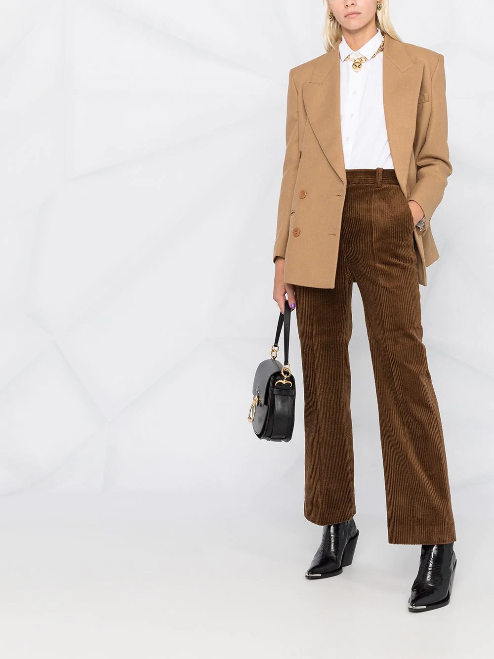 high-rise corduroy flared trousers - 2