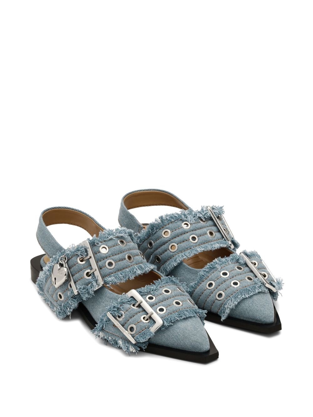 Feminine denim ballet flats - 2