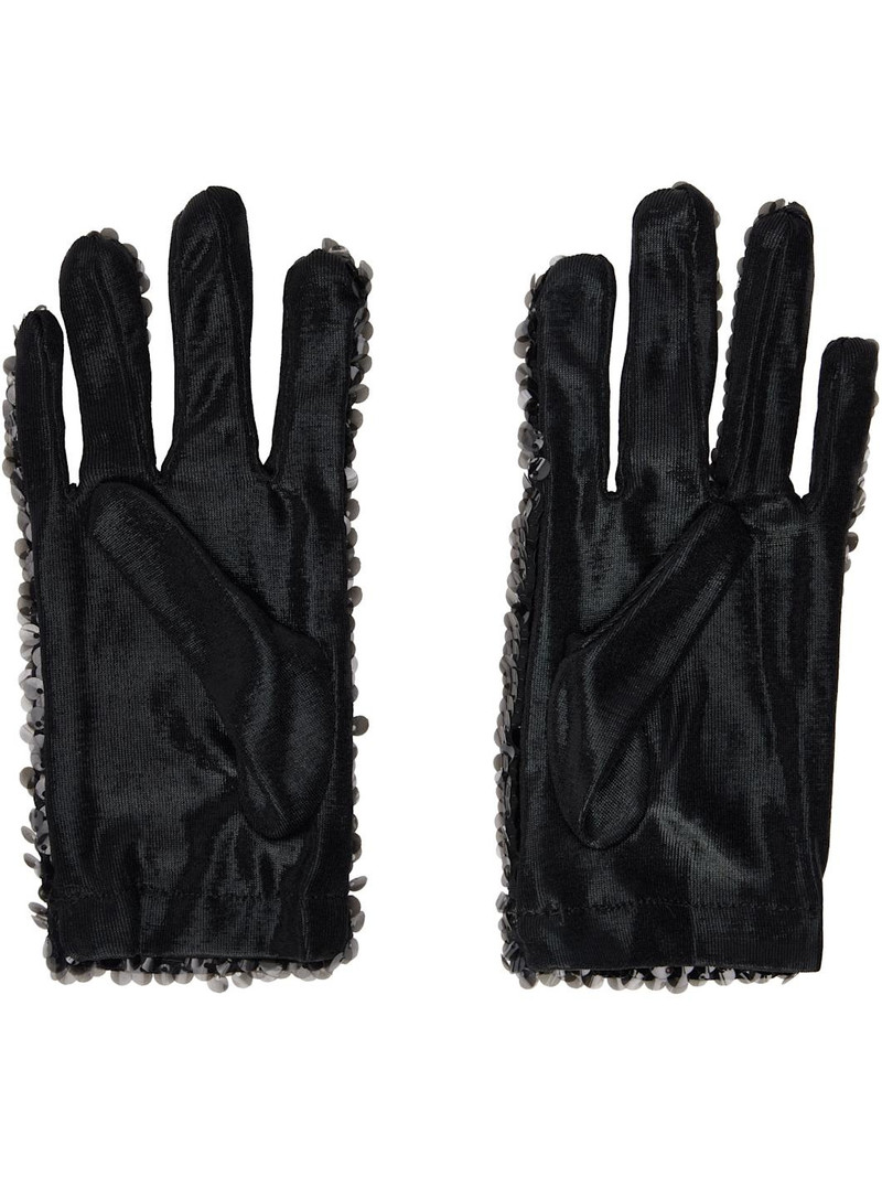 ANNA SUI Black Short Sequin Gloves outlook