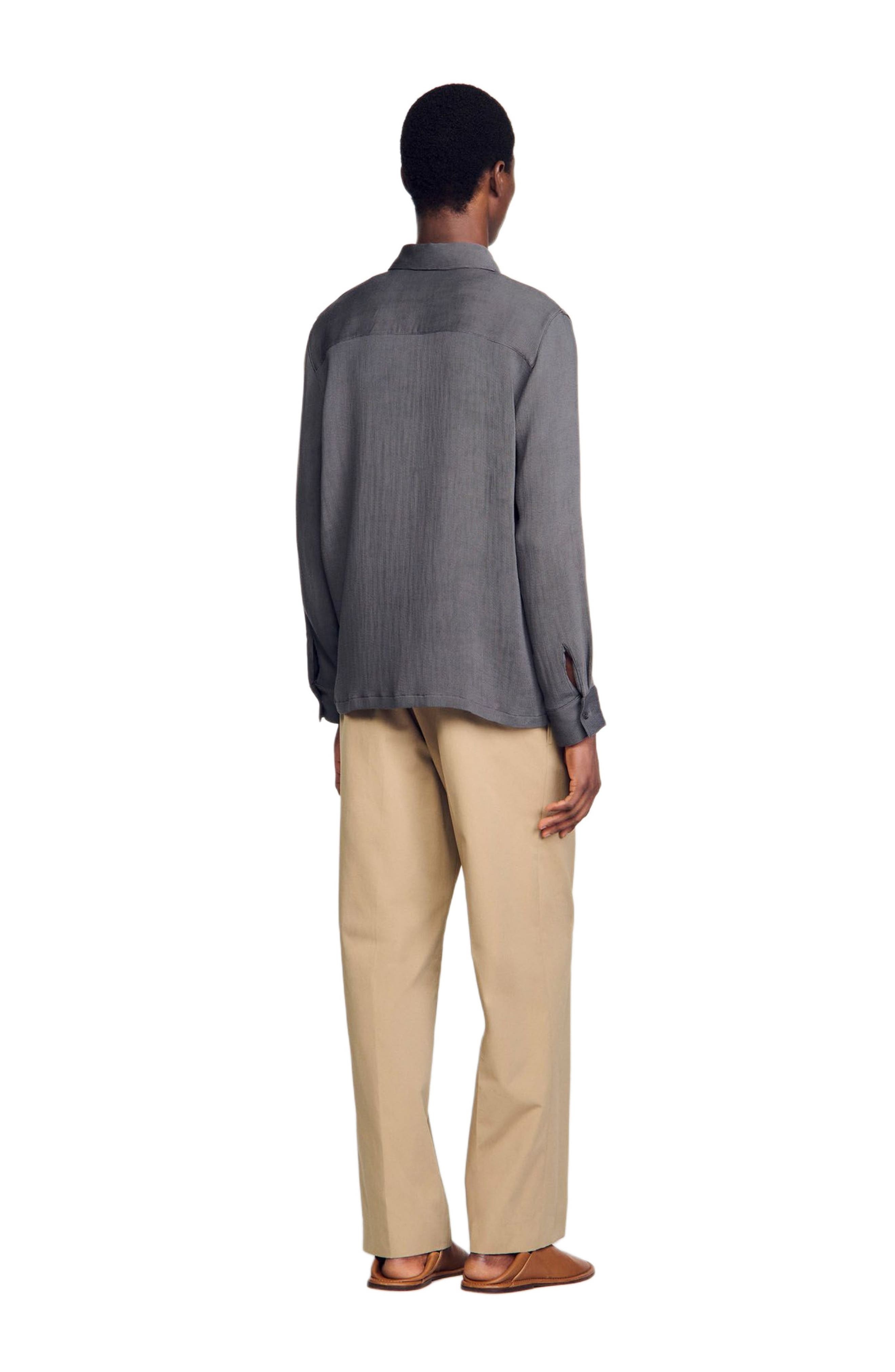 SANDRO Pleated shirt in Fonte at Nordstrom - 2