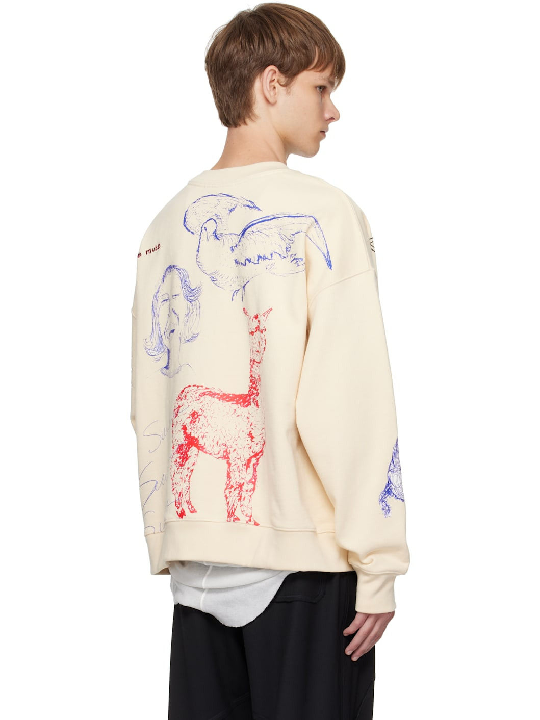 Beige Sketchbook Relaxed Sweatshirt - 3
