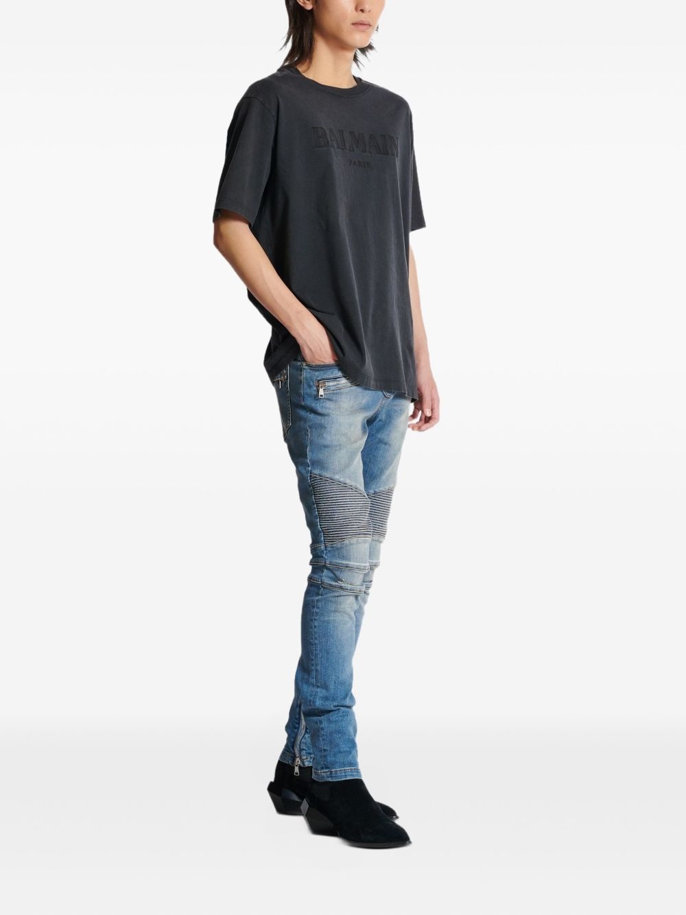 logo-embroidered T-shirt - 3