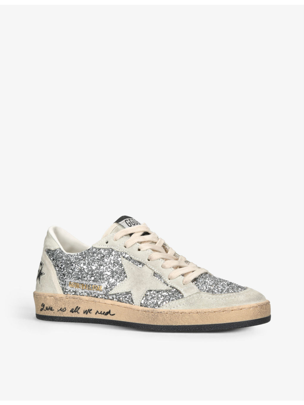Ball Star 70136 glitter-embellished leather trainers - 3