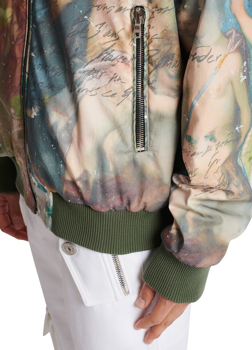 Sky print reversible bomber jacket - 4