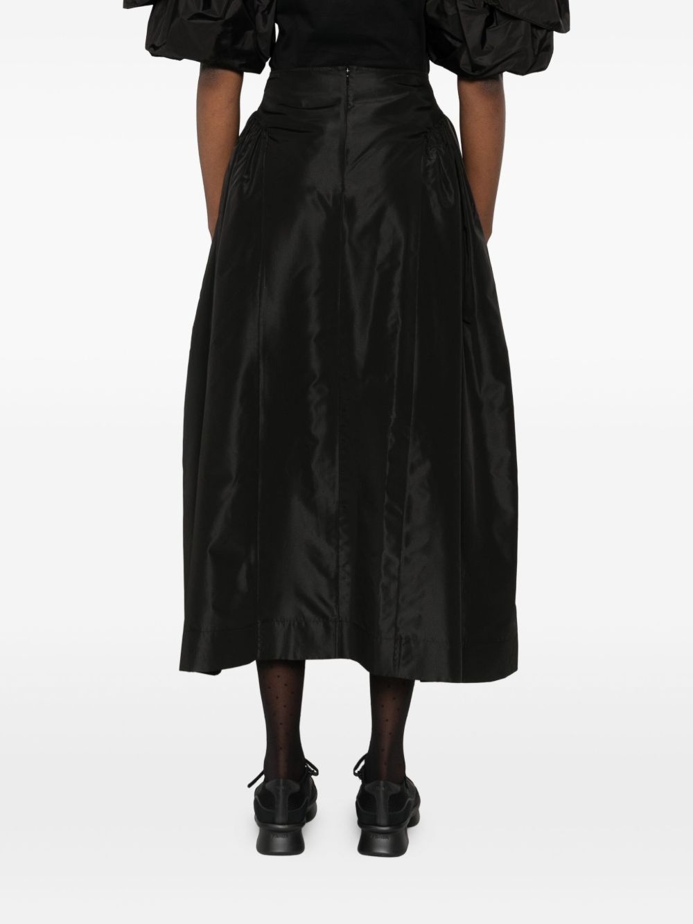pleated-details midi skirt - 4
