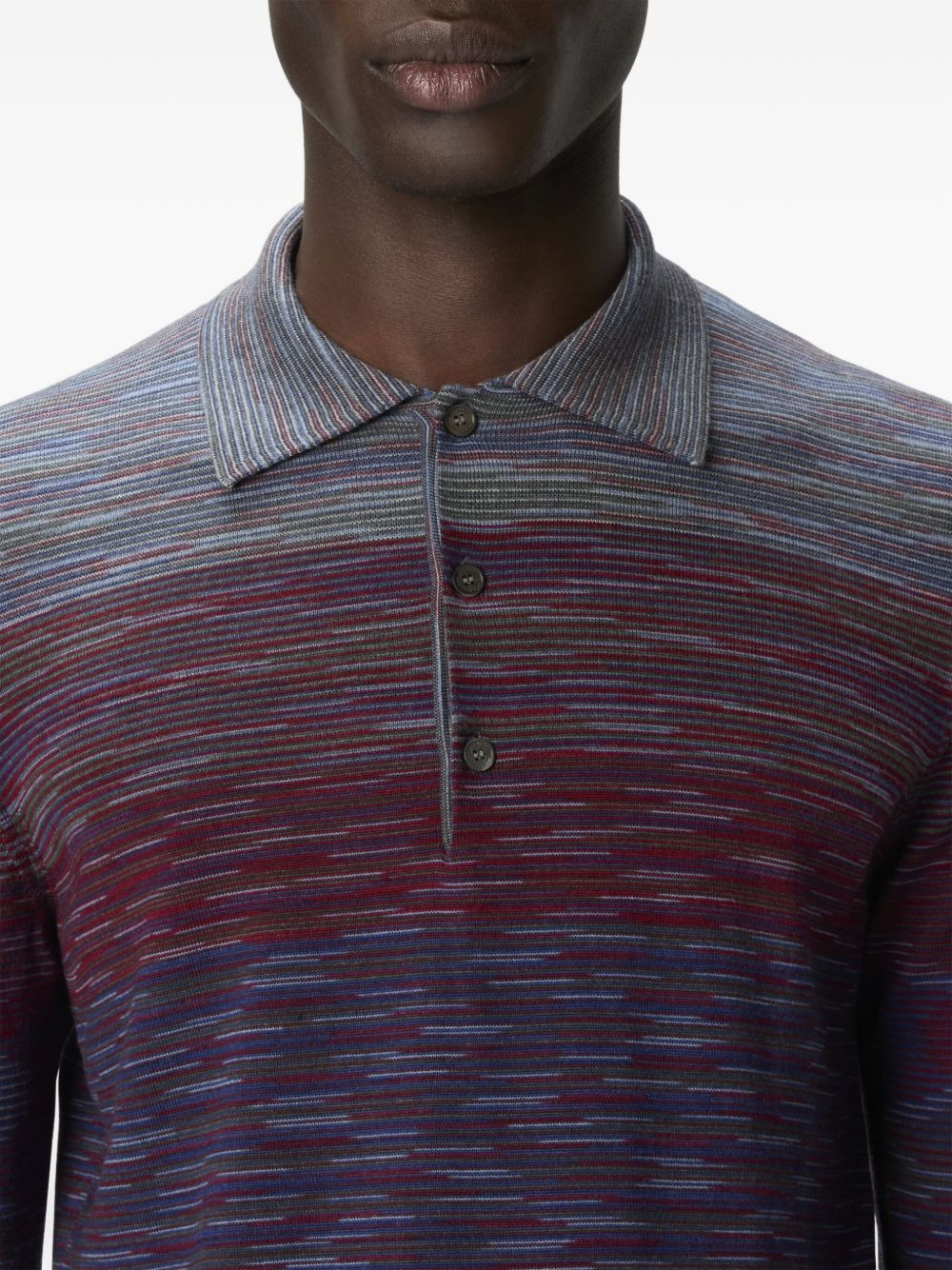 ombre-effect striped-pattern polo shirt - 4